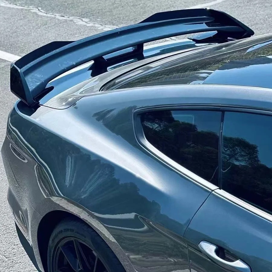 2015-2023  Mustang Glossy Black Rear Spoiler ABS Body Kits Includes Double Deck Tail Wings and Gurney Flap Accessories